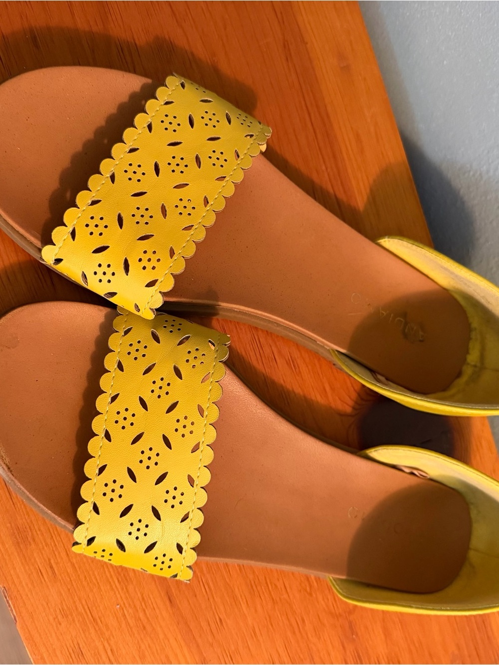 Andean Women’s Gold Laser-Cut Slide Sandals